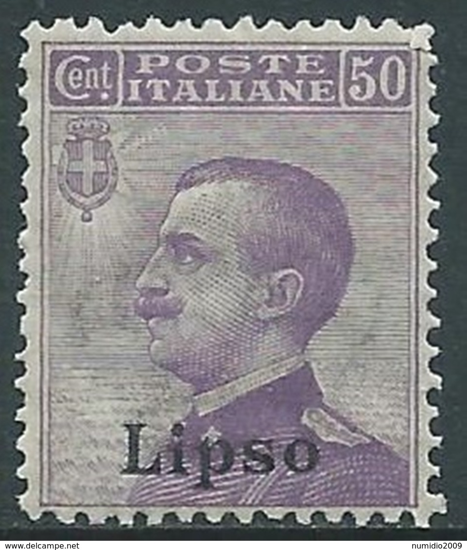 1912 EGEO LIPSO EFFIGIE 50 CENT MNH ** - RA3-8 - Egée (Lipso)