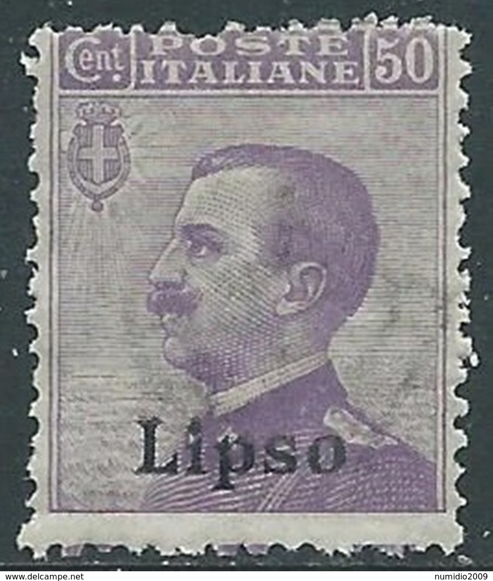 1912 EGEO LIPSO EFFIGIE 50 CENT MNH ** - RA3-9 - Egée (Lipso)