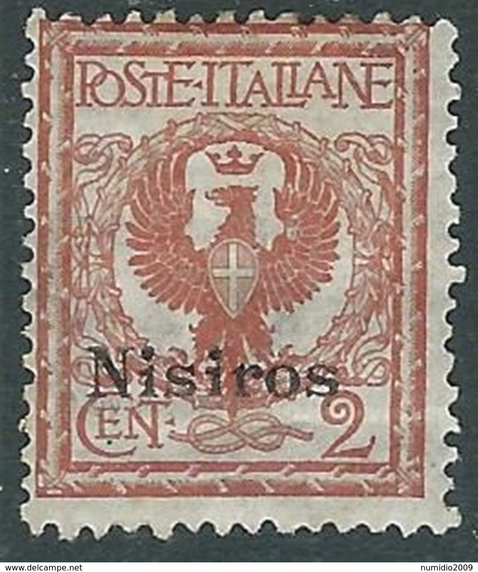 1912 EGEO NISIRO AQUILA 2 CENT MH * - RA3-2 - Egée (Nisiro)