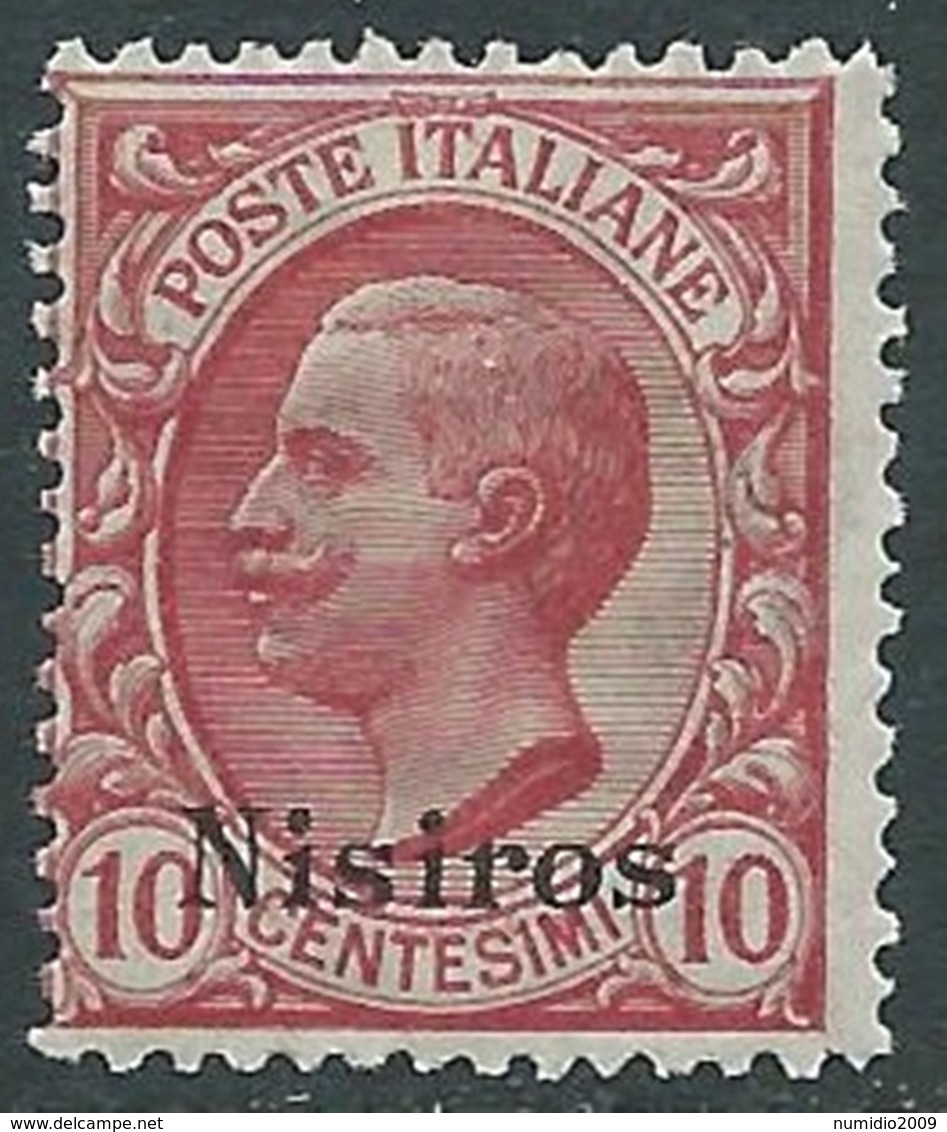 1912 EGEO NISIRO EFFIGIE 10 CENT MNH ** - RA3-3 - Egeo (Nisiro)