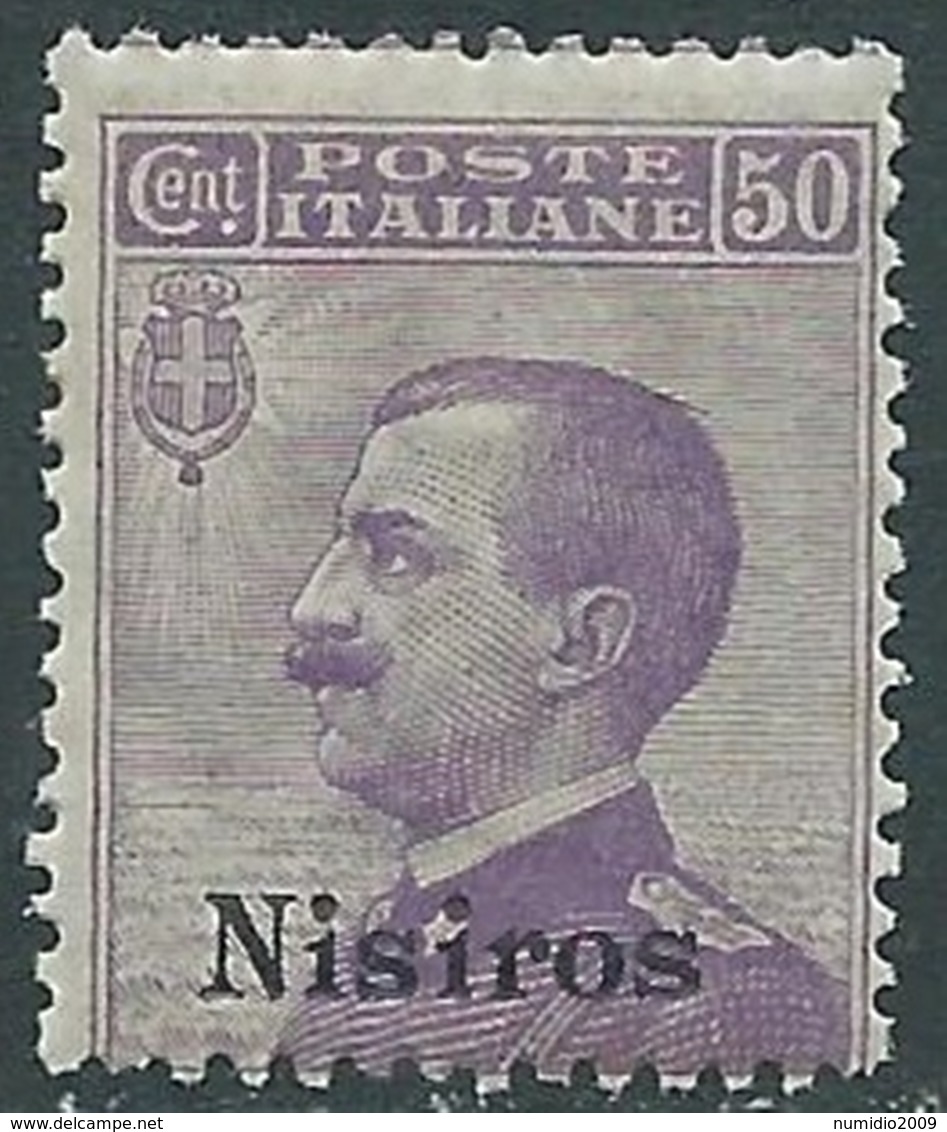 1912 EGEO NISIRO EFFIGIE 50 CENT MNH ** - RA3-8 - Egeo (Nisiro)