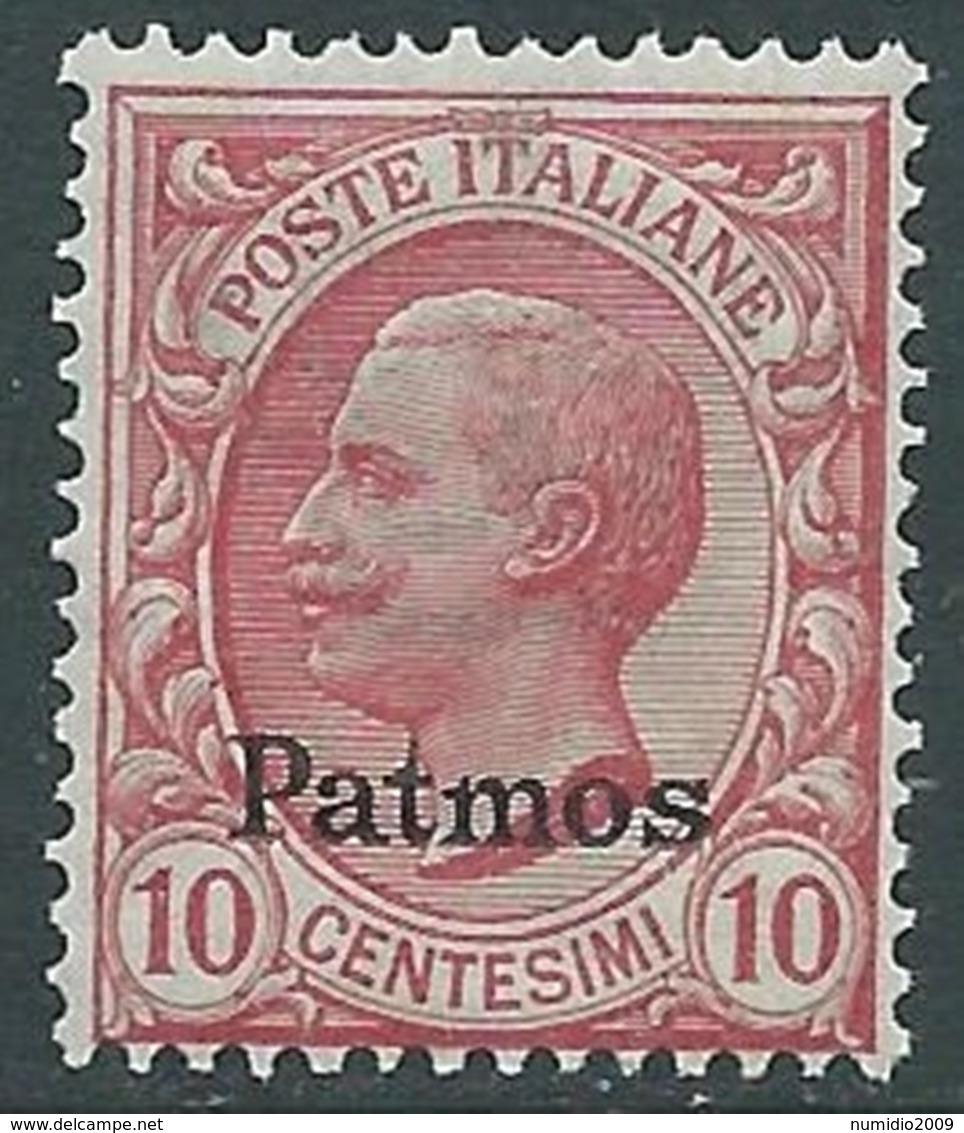 1912 EGEO PATMO EFFIGIE 10 CENT MNH ** - RA3-5 - Egeo (Patmo)