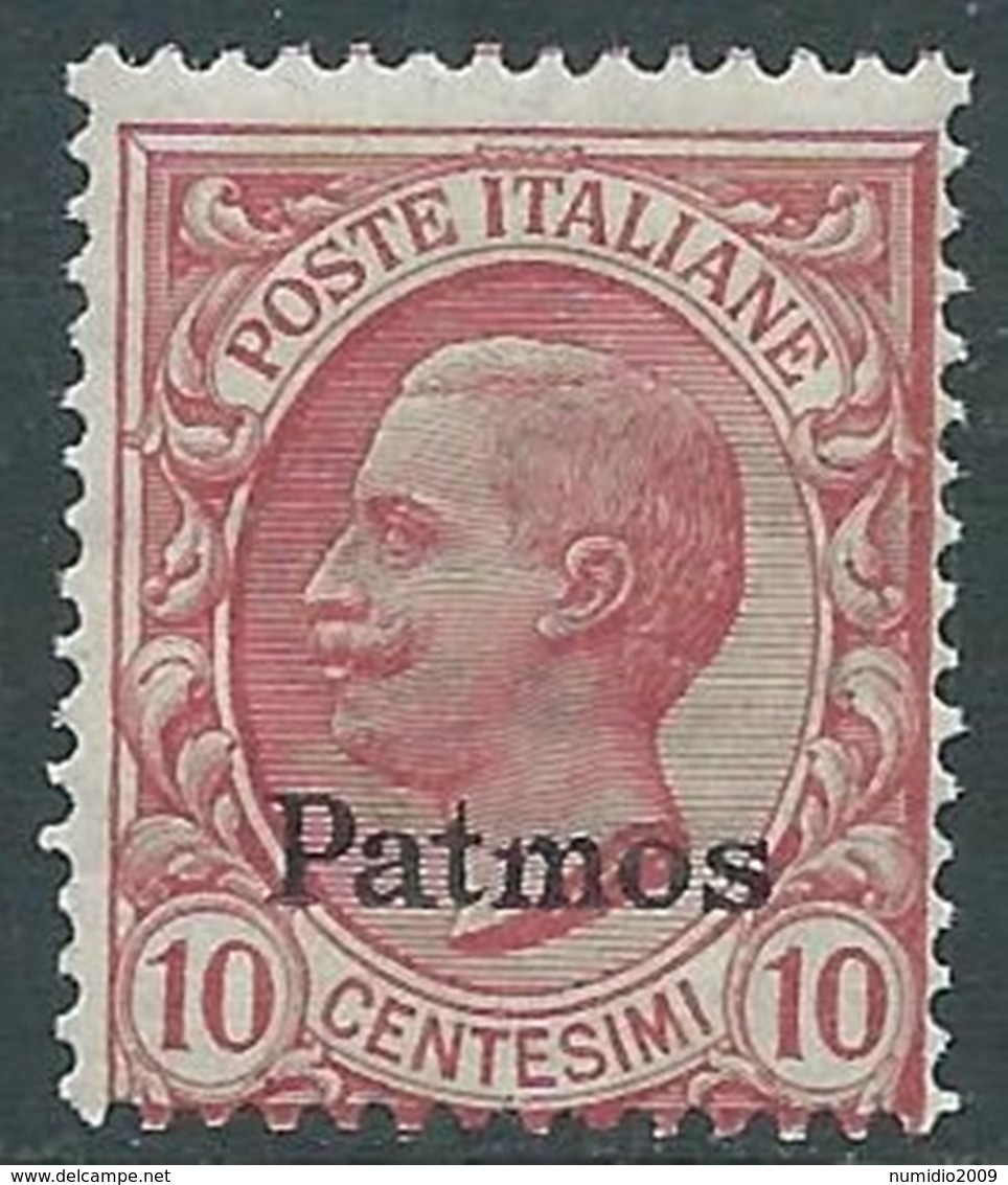 1912 EGEO PATMO EFFIGIE 10 CENT MNH ** - RA3-6 - Egeo (Patmo)