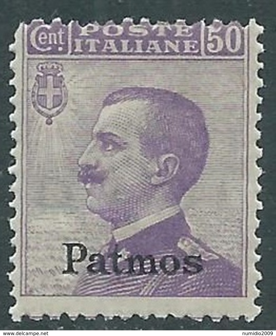 1912 EGEO PATMO EFFIGIE 50 CENT MNH ** - RA3-6 - Egée (Patmo)