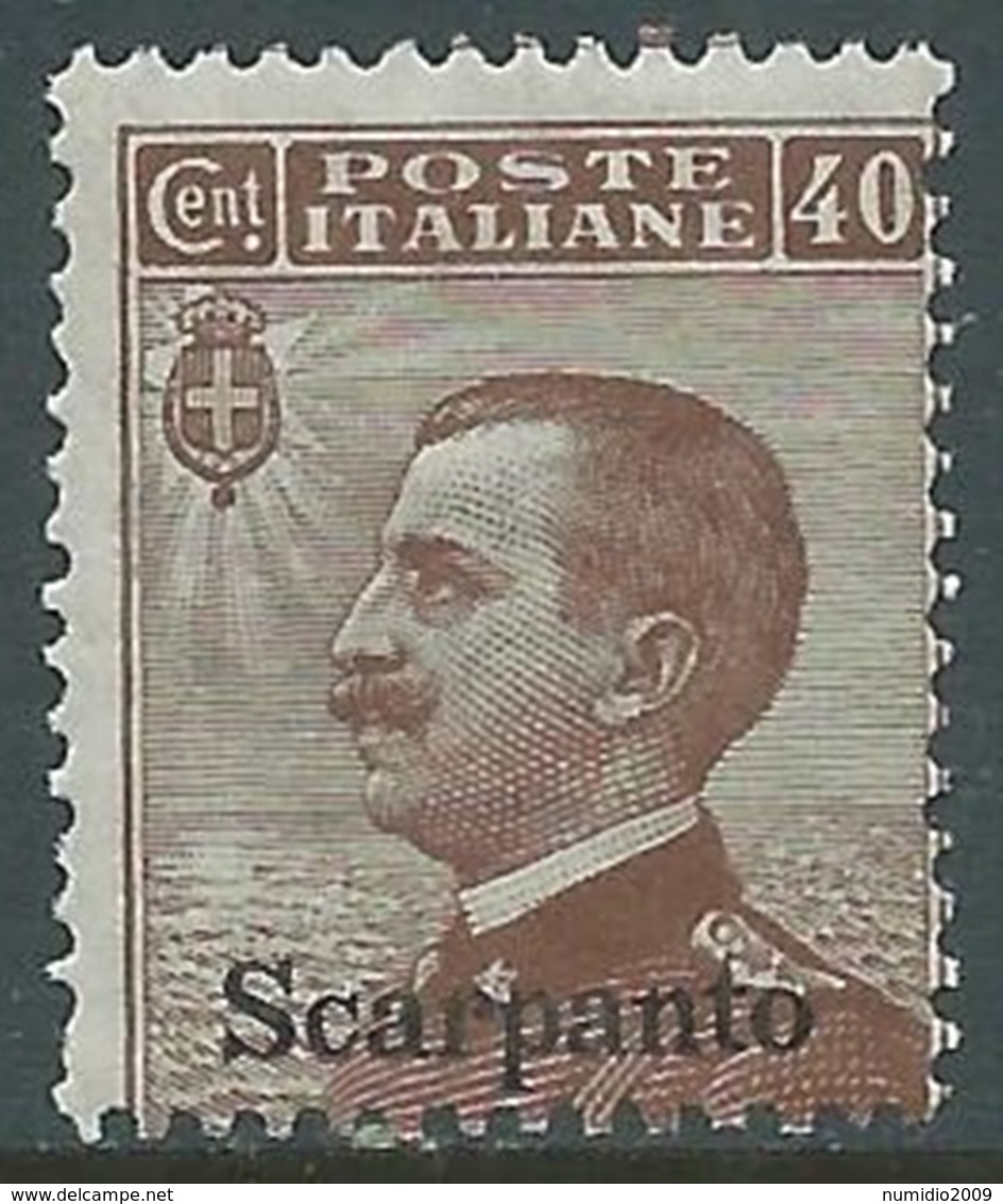 1912 EGEO SCARPANTO EFFIGIE 40 CENT MNH ** - RA5-2 - Ägäis (Scarpanto)