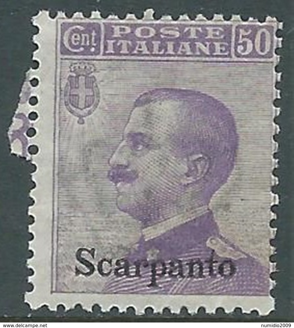 1912 EGEO SCARPANTO EFFIGIE 50 CENT MNH ** - RA5-2 - Egeo (Scarpanto)