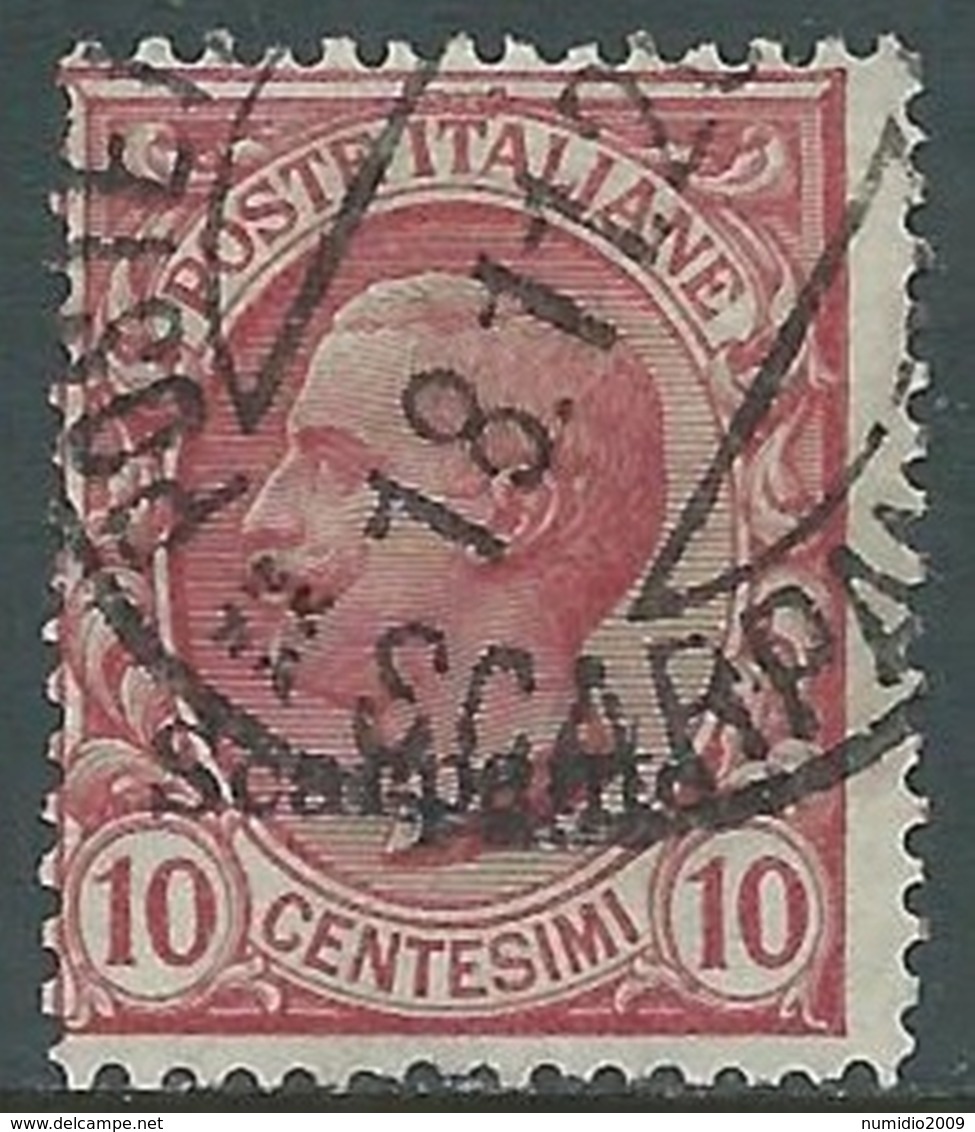 1912 EGEO SCARPANTO USATO EFFIGIE 10 CENT - RA4-3 - Ägäis (Scarpanto)