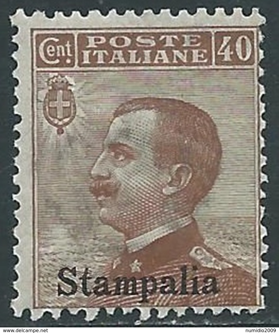 1912 EGEO STAMPALIA EFFIGIE 40 CENT MNH ** - RA5-3 - Egée (Stampalia)