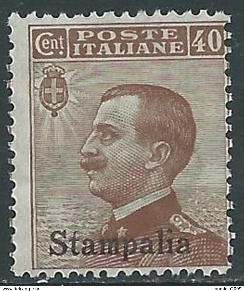 1912 EGEO STAMPALIA EFFIGIE 40 CENT MNH ** - RA5-4 - Egée (Stampalia)