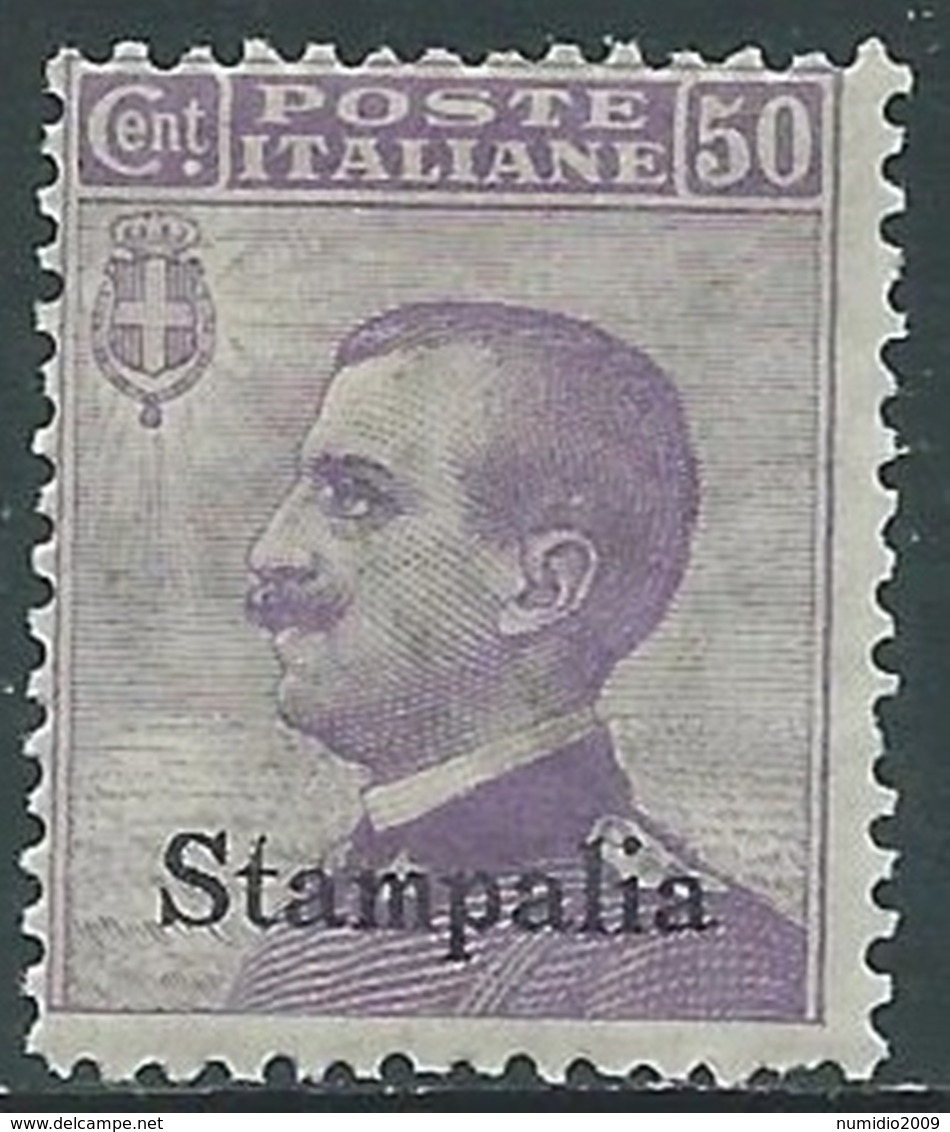 1912 EGEO STAMPALIA EFFIGIE 50 CENT MNH ** - RA5-4 - Egée (Stampalia)
