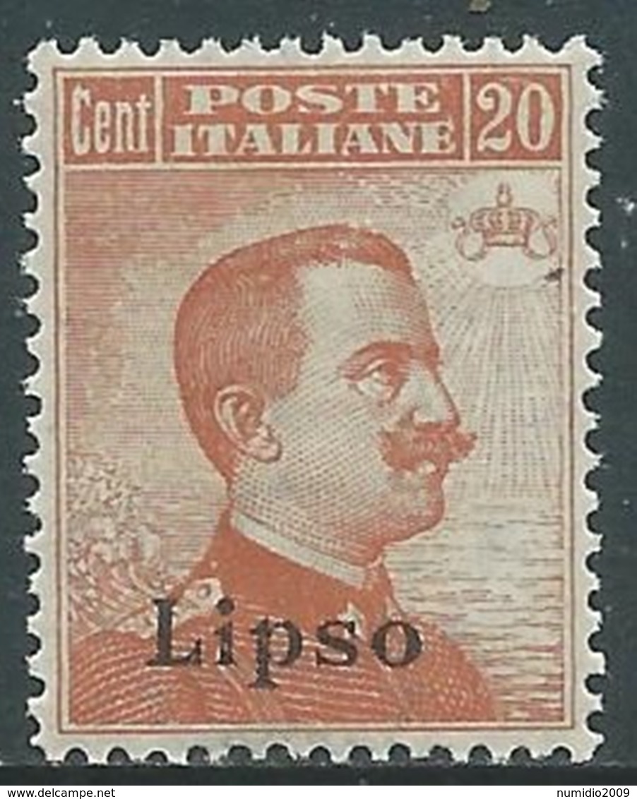 1921-22 EGEO LIPSO EFFIGIE 20 CENT MNH ** - RA3-8 - Ägäis (Lipso)