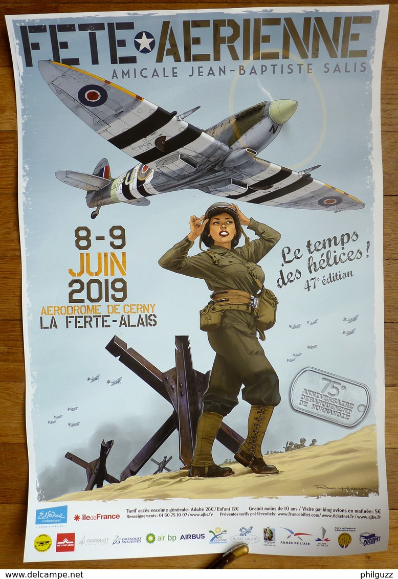 AFFICHE - MEETING AERIEN LA FERTE ALLAIS MAI 2019 ROMAIN HUGAULT - Objets Publicitaires