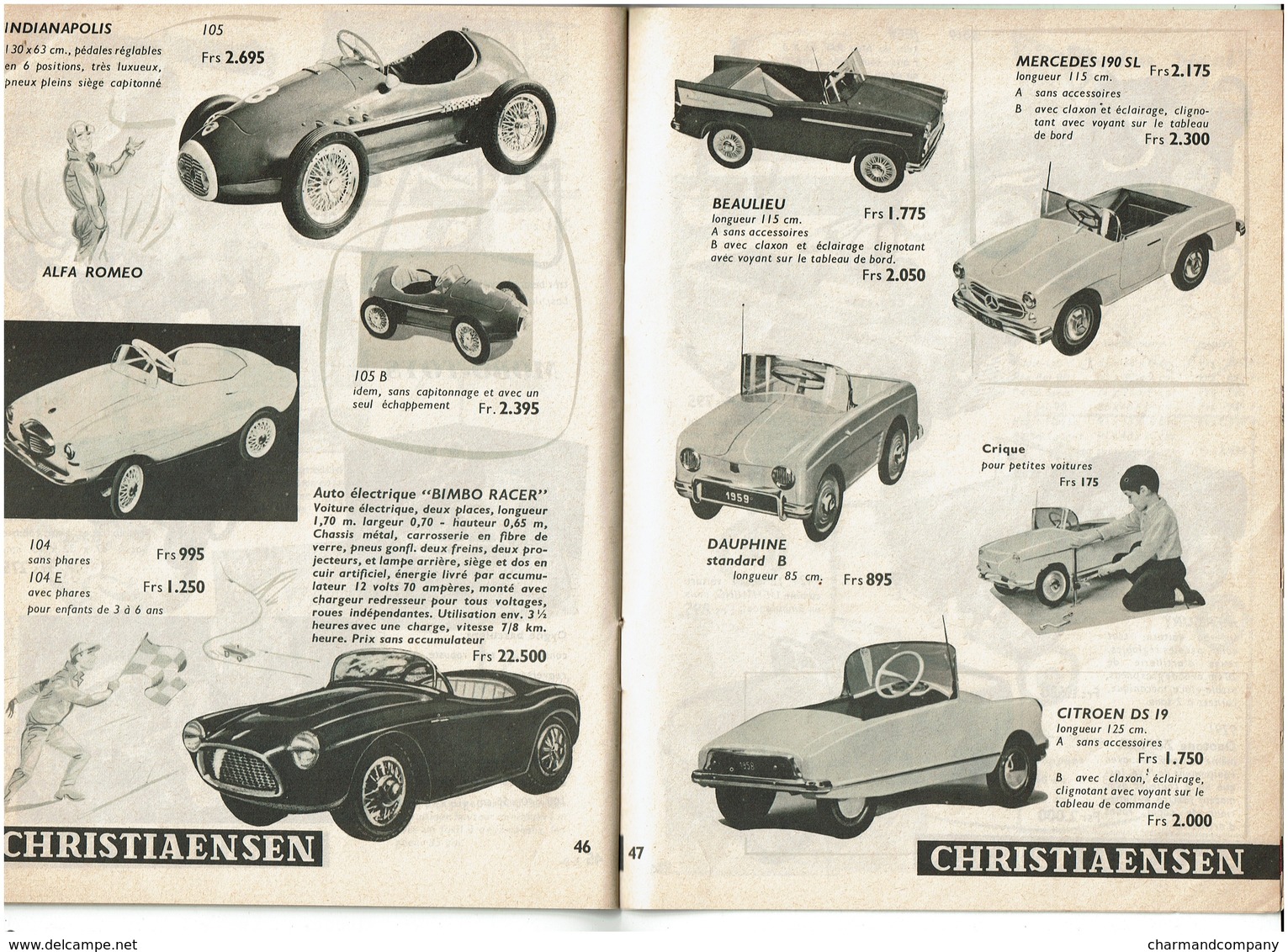 c1965 - Catalogue jeux/jouets Christiaensen - Poupées/Steiff/Dinky/trains/Schuco/ voitures à pédales ...- 12 scans