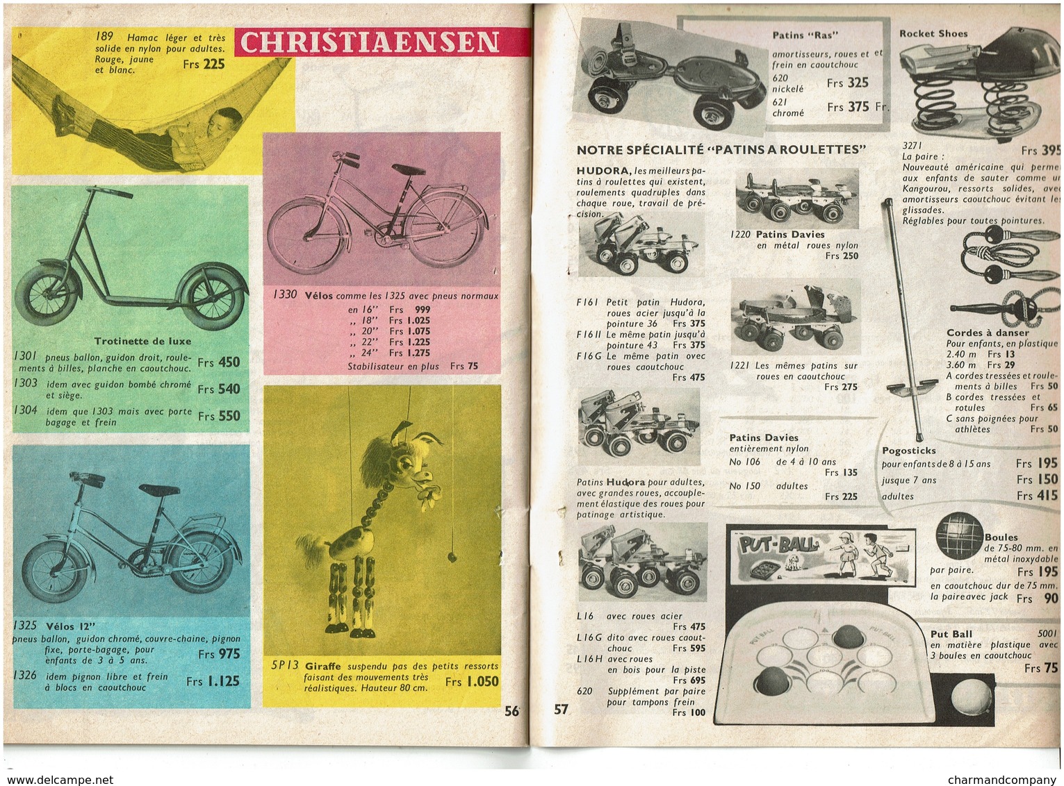 c1965 - Catalogue jeux/jouets Christiaensen - Poupées/Steiff/Dinky/trains/Schuco/ voitures à pédales ...- 12 scans