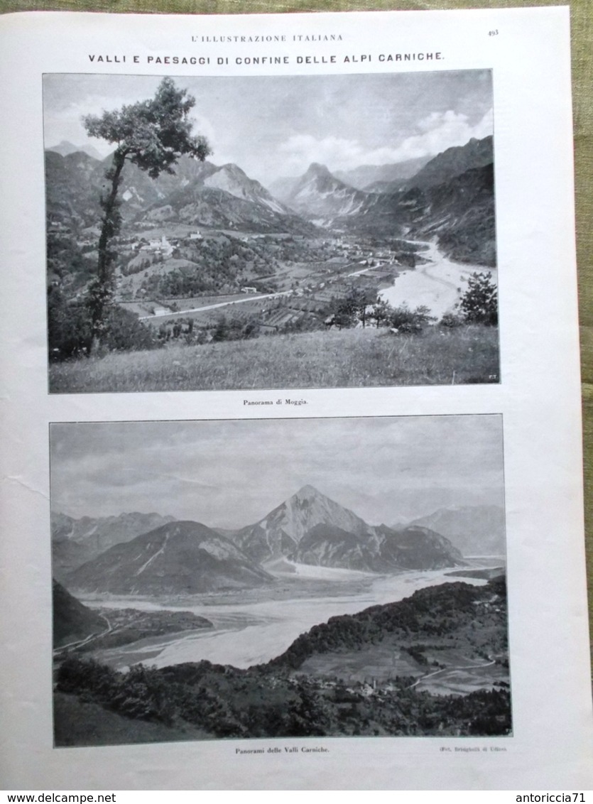 L'illustrazione Italiana 13 Giugno 1915 WW1 Salandra Artiglieria Alpi Carniche - Guerre 1914-18