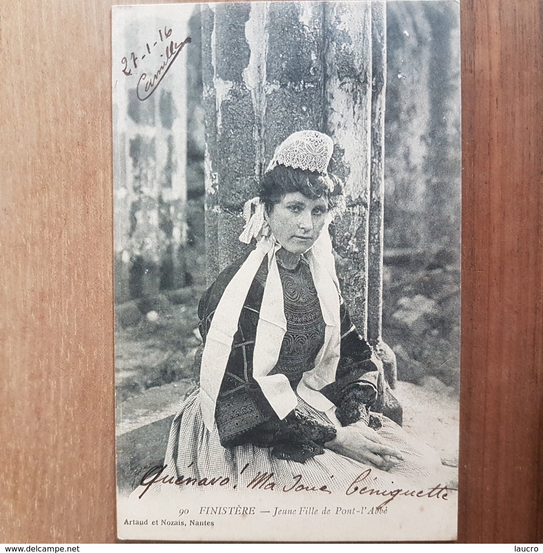 Jeune Fille De Pont L'abbé.bigoudene En Coiffe Et Costume Breton.édition Artaud Et Nozais 90 - Pont L'Abbe