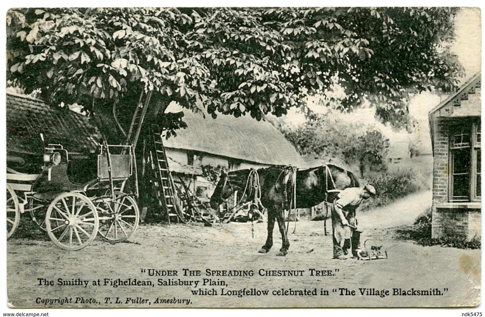 FIGHELDEAN : THE SMITHY, SALISBURY PLAIN - UNDER THE SPREADING CHESTNUT TREE - LONGFELLOW - Other & Unclassified