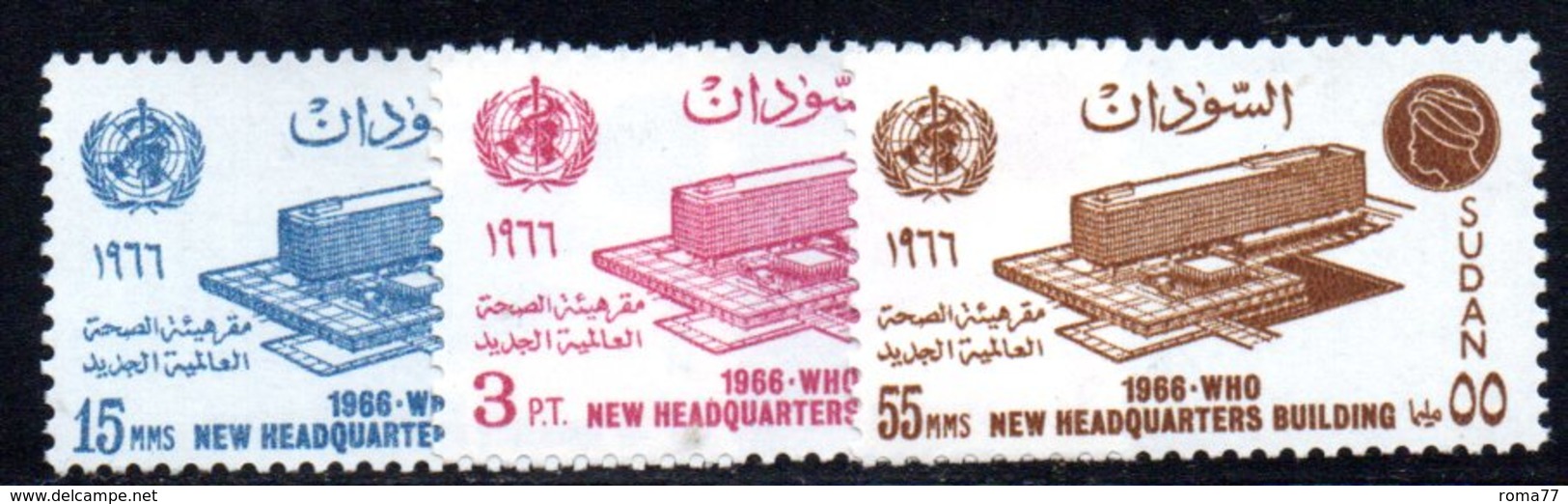 APR1482 - SUDAN SOUDAN 1966 , Yvert N. 189/191  ***  MNH  (2380A) Oms - Sudan (1954-...)