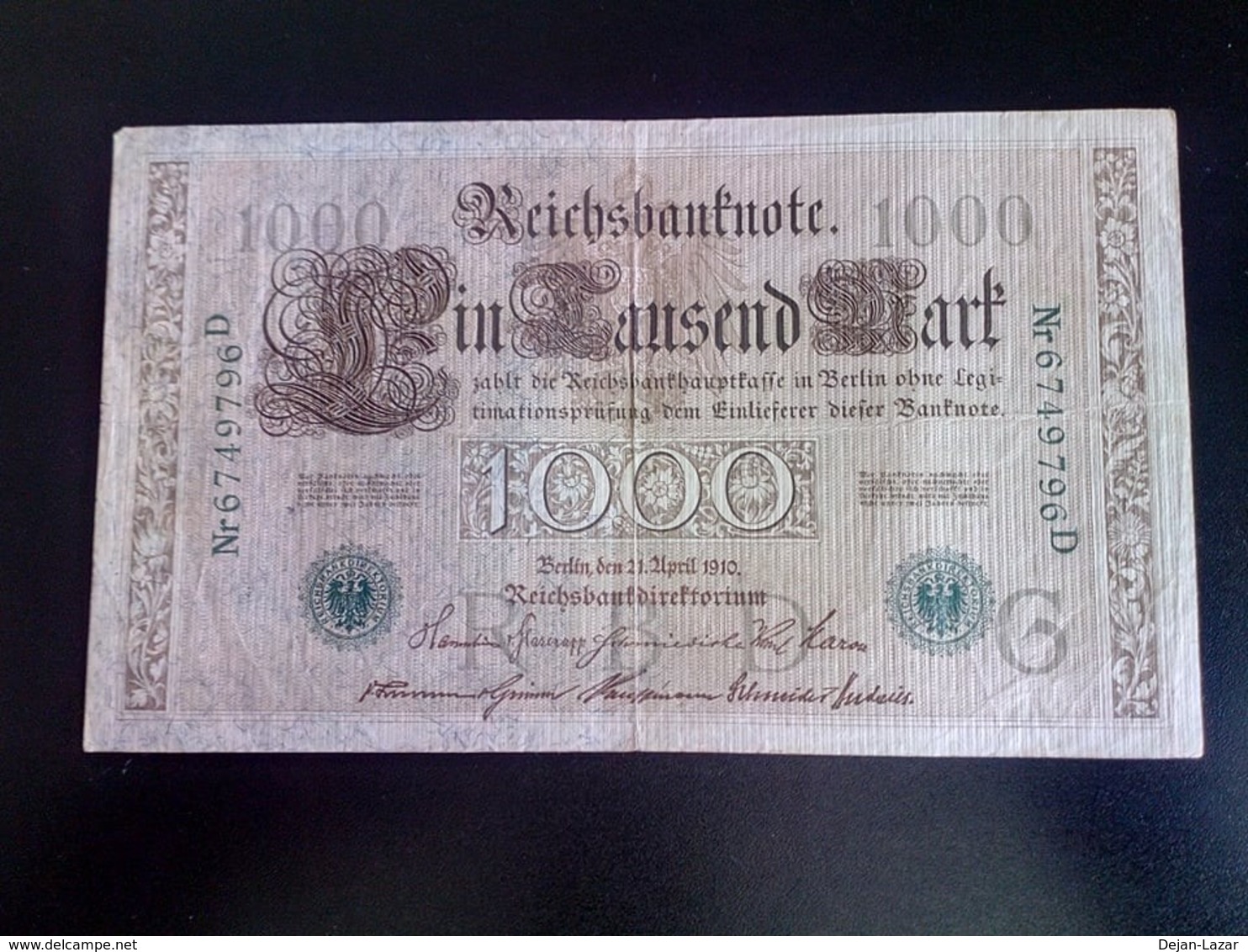 GERMANY ALLEMAGNE DEUTSCHLAND 1000 Mark 1910 - 1000 Mark