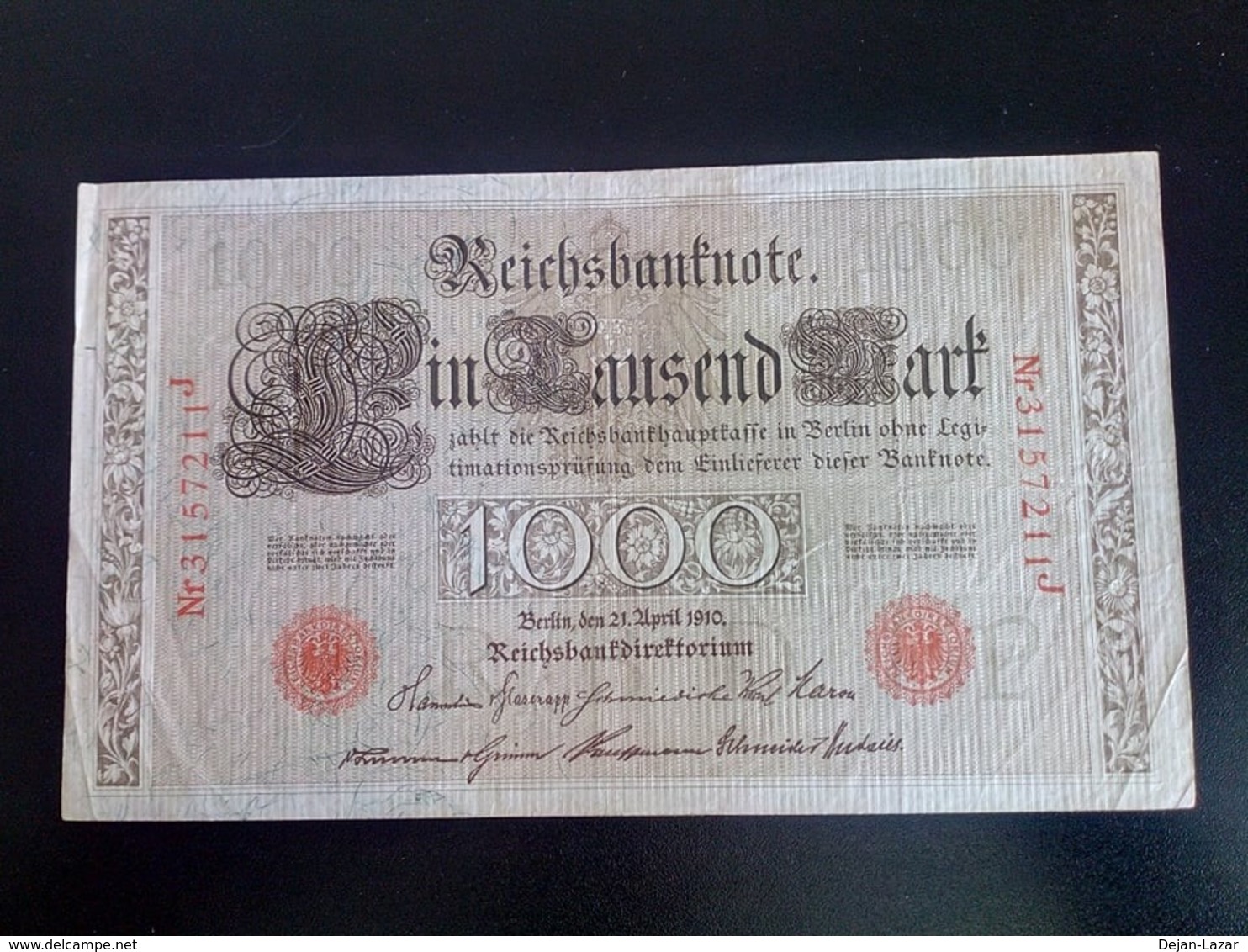 GERMANY ALLEMAGNE DEUTSCHLAND 1000 Mark 1910 - 1000 Mark