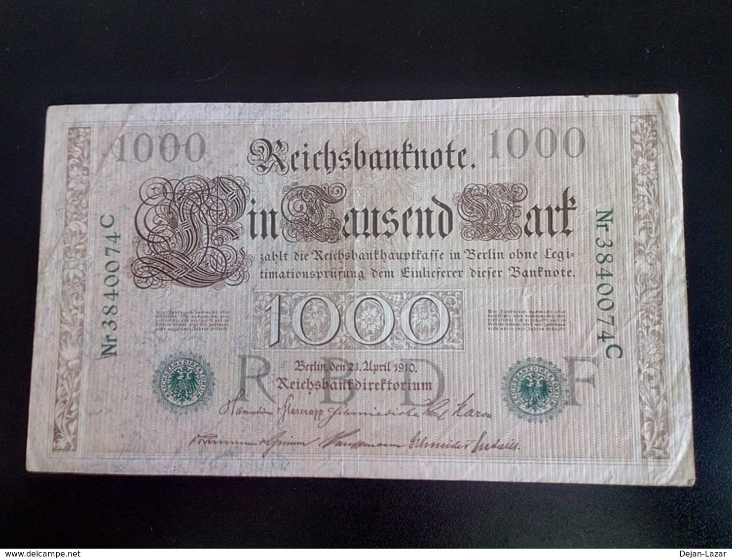 GERMANY ALLEMAGNE DEUTSCHLAND 1000 Mark 1910 - 1000 Mark