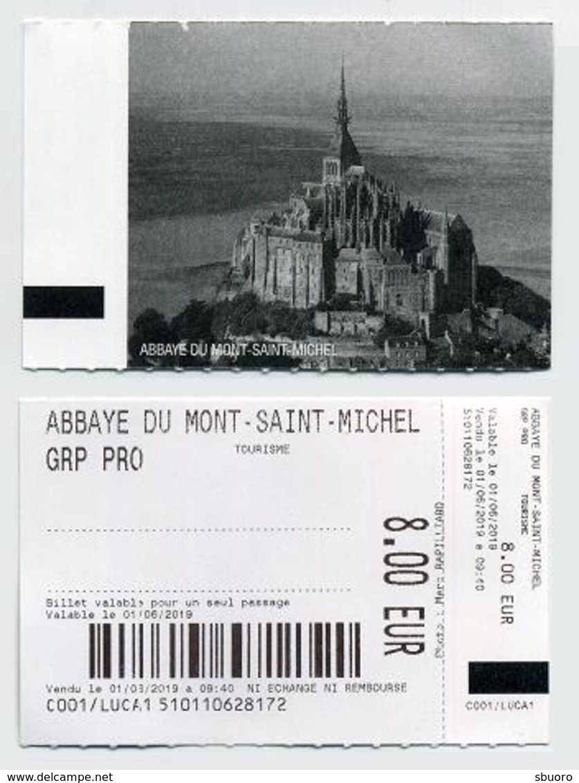 Ticket D'entrée / Entrance Ticket / Enterbewijs / Ulaznica - Abbaye Du Mont Saint-Michel, France - 2019 - Tickets D'entrée