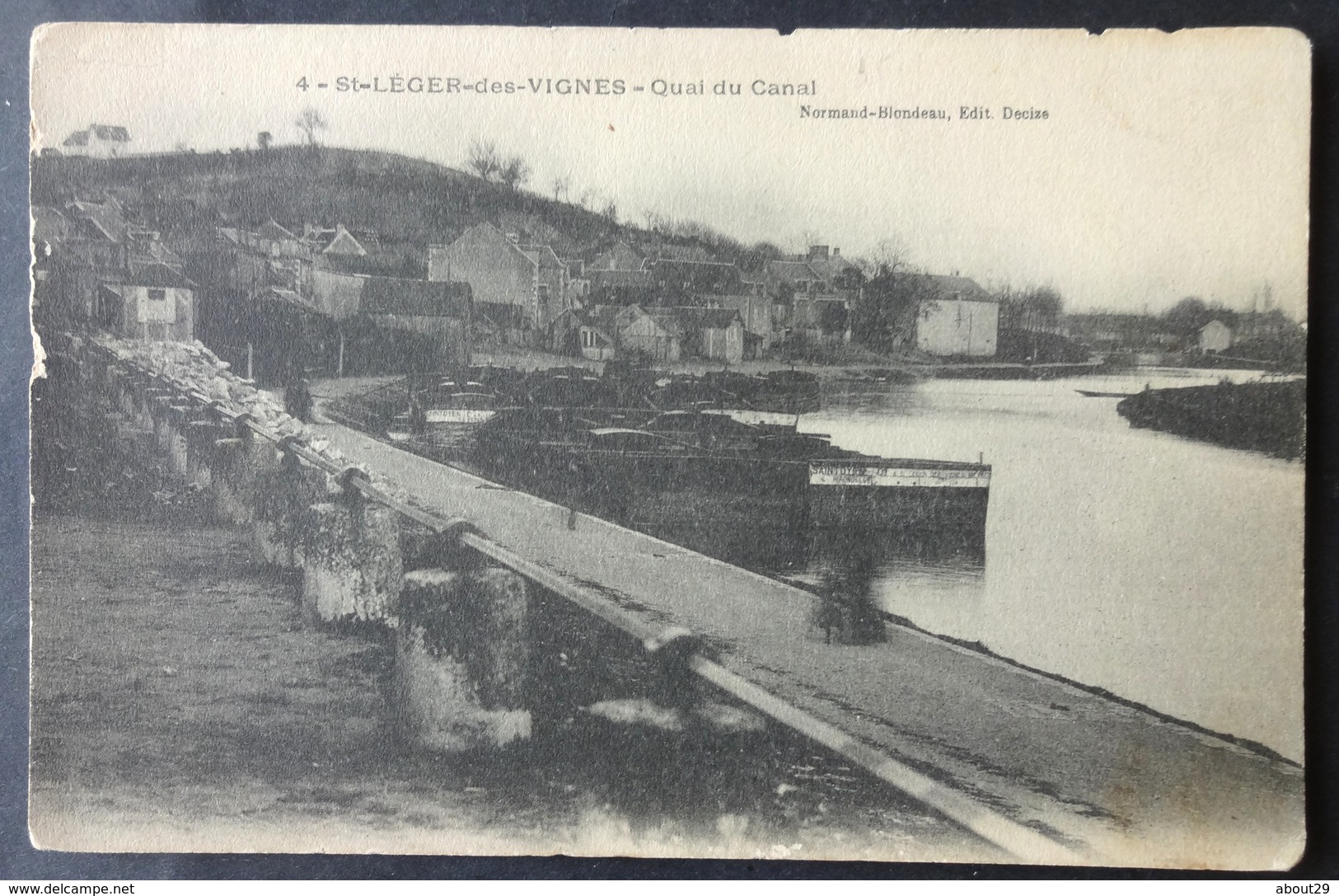 CPA 58 SAINT LEGER DES VIGNES - RARE Vue - Quai Du Canal - Edit Normand Blondeau - Voir état - Réf. Z 197 - Decize