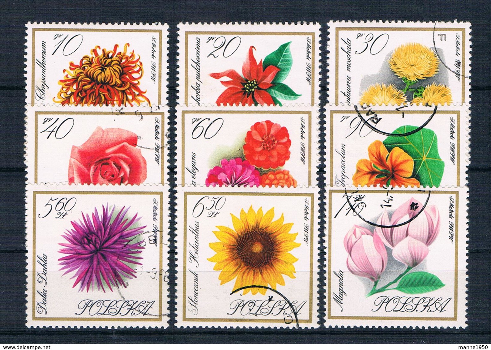 Polen 1966 Blumen Mi.Nr. 1696/704 Kpl. Satz Gestempelt - Gebraucht