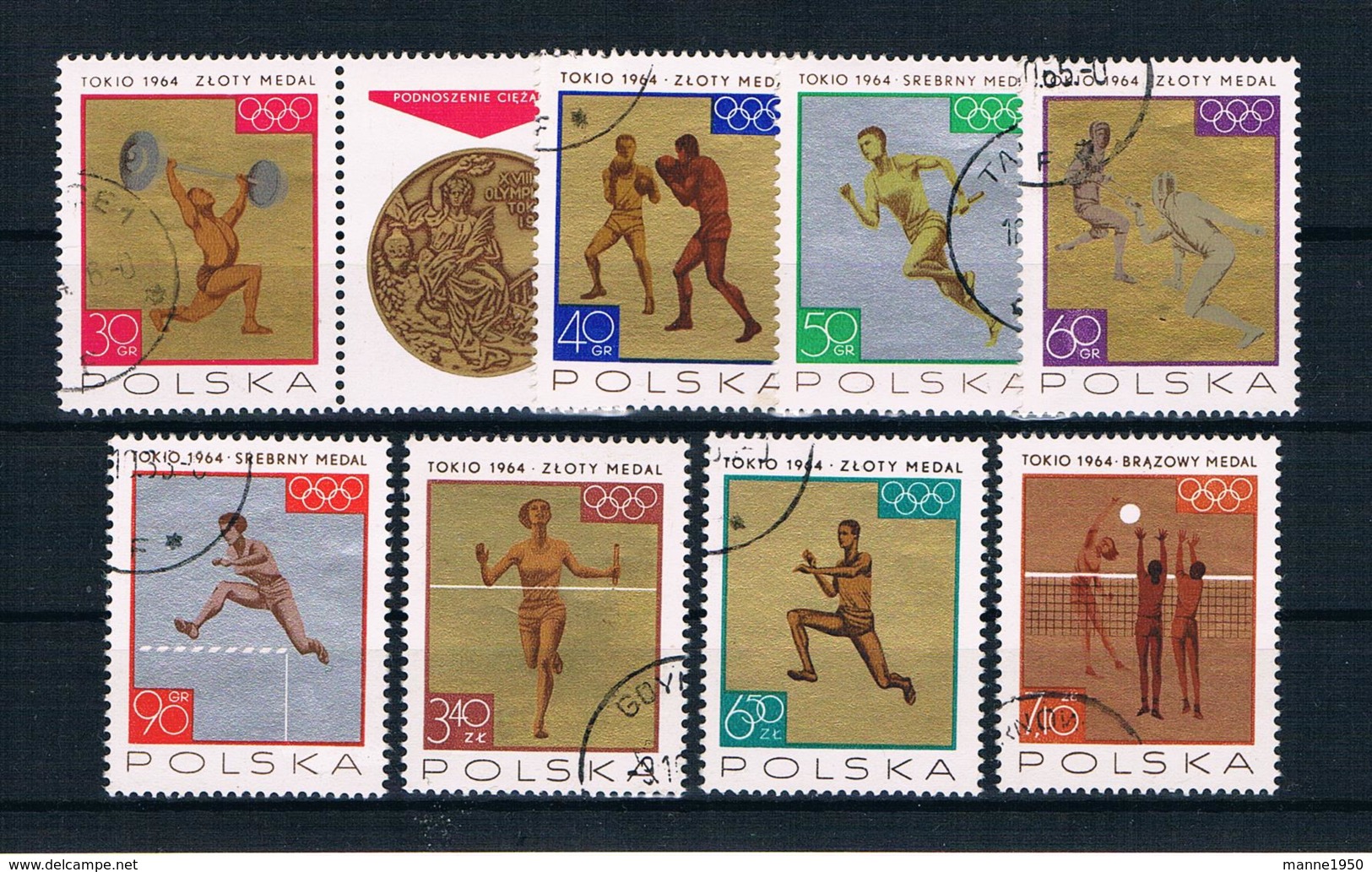 Polen 1965 Olympia Mi.Nr. 1623/30 Kpl. Satz Gestempelt - Gebraucht