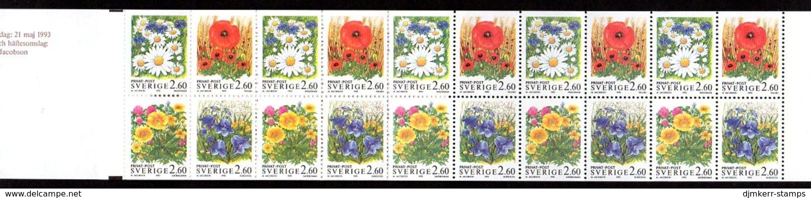 SWEDEN 1993 Summer Flowers Booklet MNH / **,  Michel MH183 - 1981-..