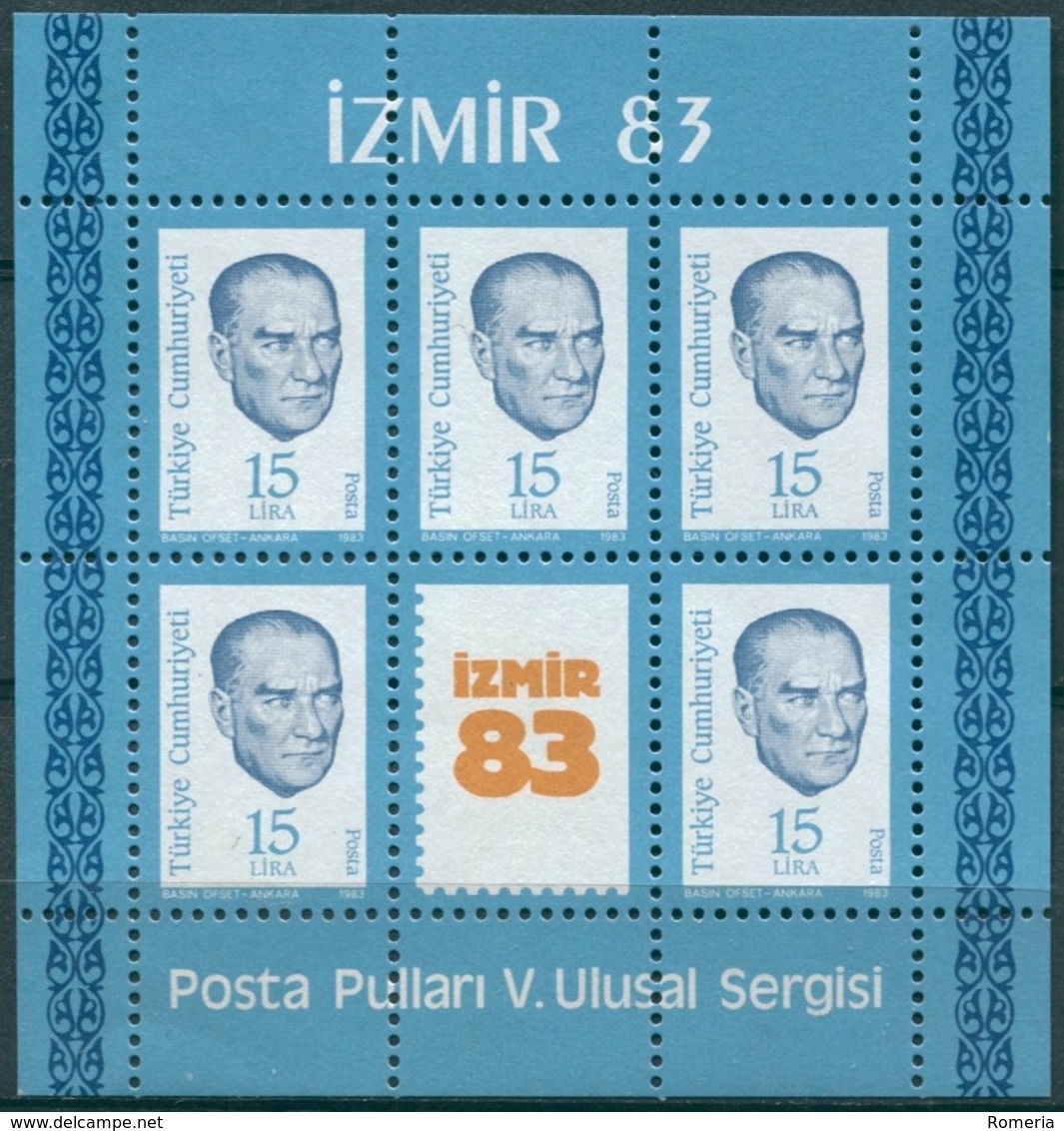 Turquie - 1983 - Yt BF 25 - "Izmir 83" - Exposition Philatélique - ** - Unused Stamps