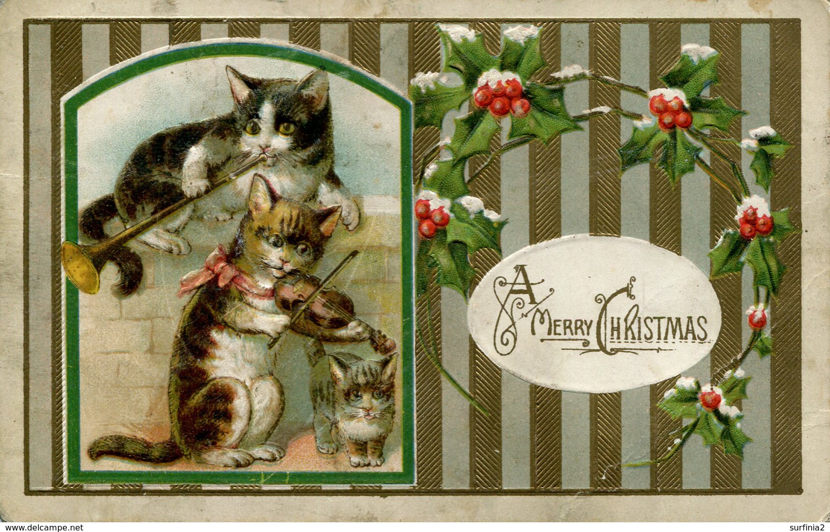 CATS - WITH MUSICAL INSTRUMENTS - CHRISTMAS C477 - Cats