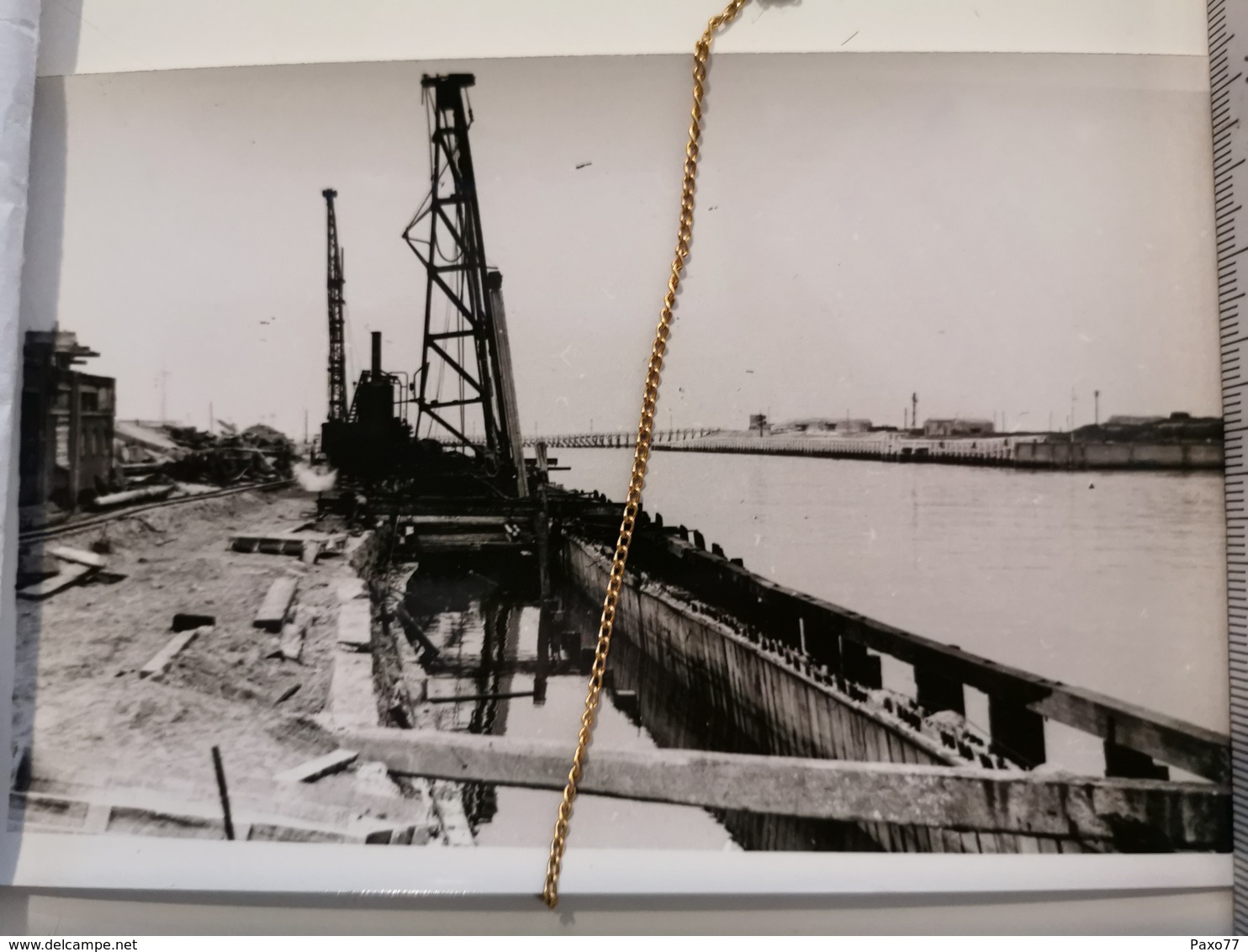 Photo Original 1950, Ostende Constr. Murs Quais Car Ferry - Oostende