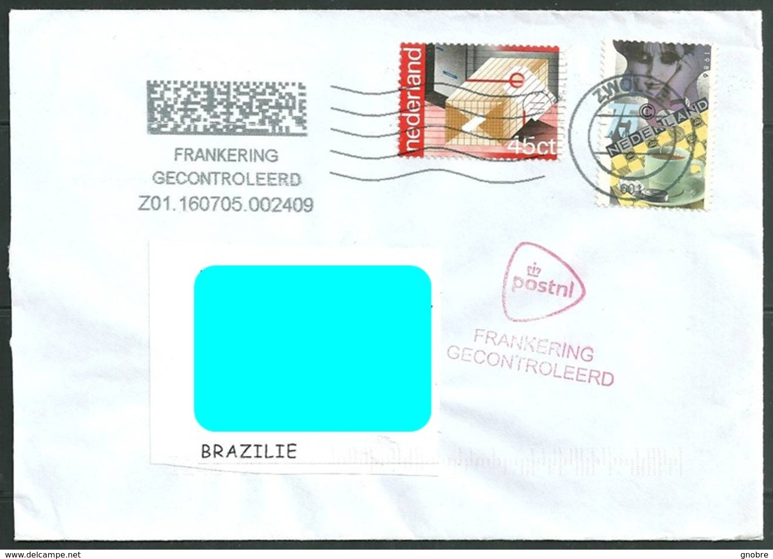 NETHERLAND To Brazil Cover Sent In 2016? - 2 Topical Stamps - Great Cancelation - Gecontroleerd (GN 0154) - Briefe U. Dokumente