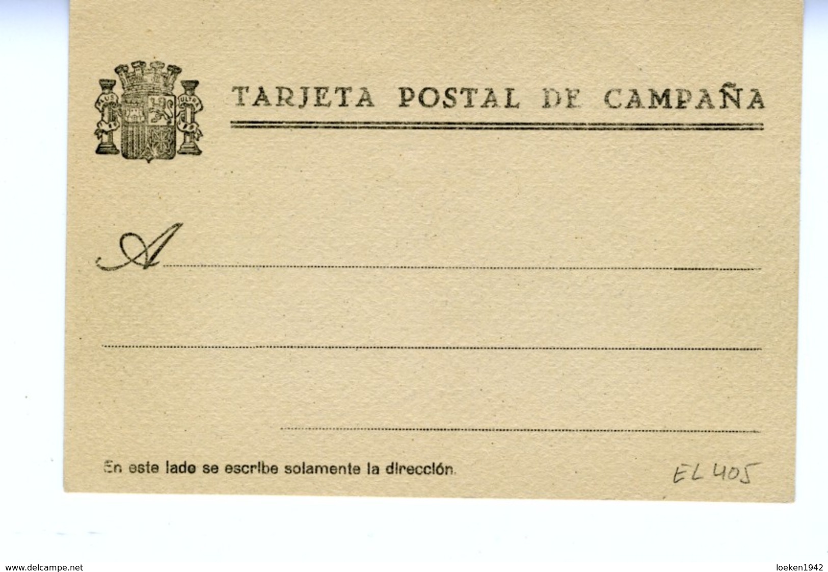 TARJETA POSTAL DE CAMPAÑA Nueva Sin Usar EL405 - Cartas & Documentos