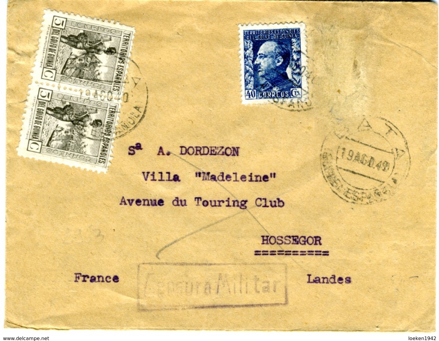 1940 BATA GUINEA  Desde EBEBIYIN Hasta HOSSEGOR EL 445 - Guinea Española