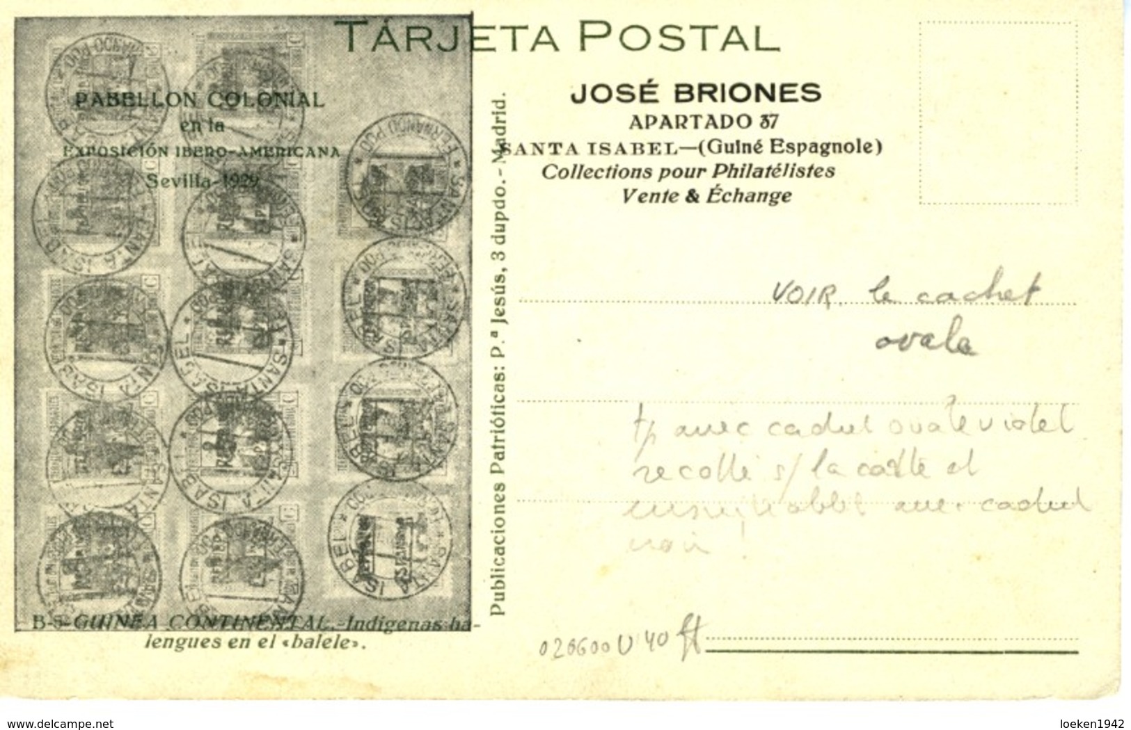 TARJETA POSTAL GOLFO DE GUINEA  FENANDO POO EL 450 - Fernando Po