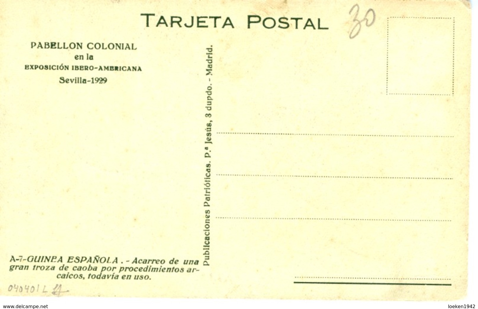 TARJETA POSTAL SANTA ISABEL  FERNANDO POO GOLFO DE GUINEA  EL 451 - Fernando Po