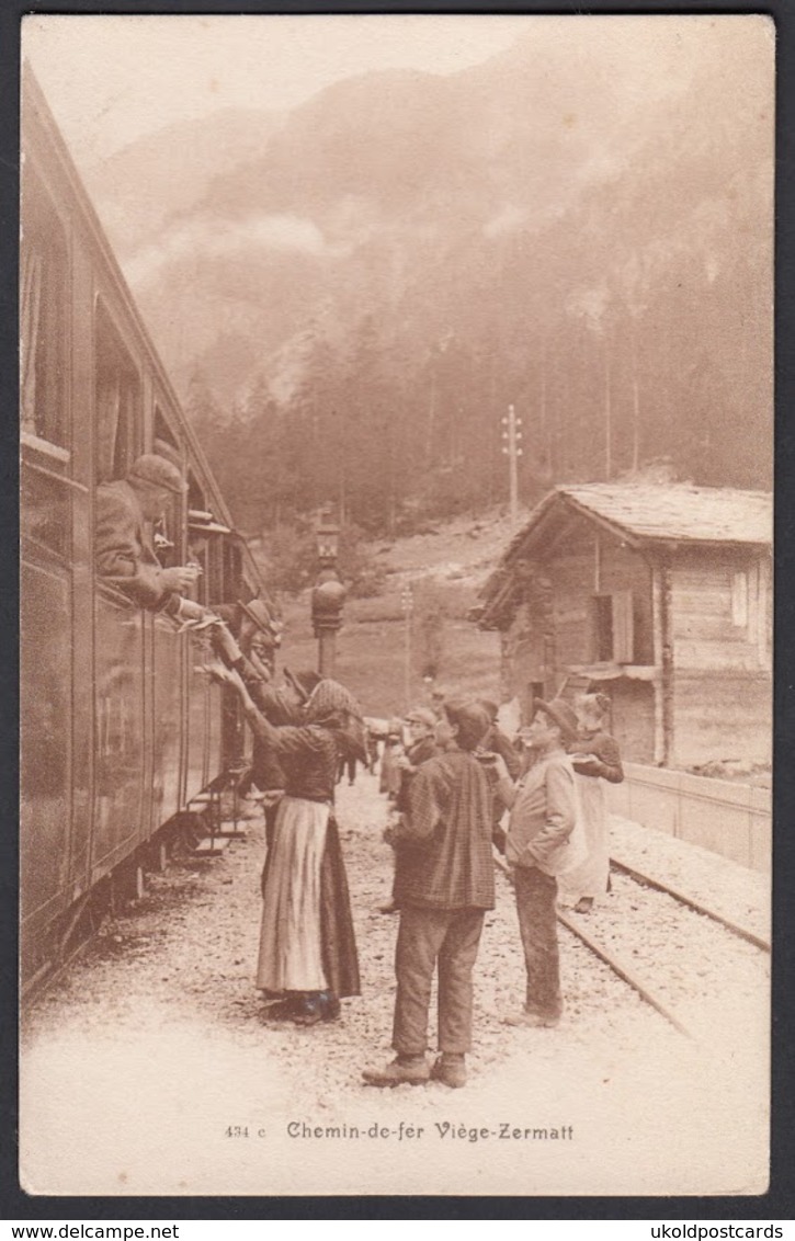 CPA  Suisse, Chemin De Fer, VIEGE - ZERMATT - Viège