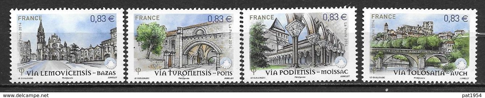 France 2014 N° 4838/4841 Neufs Issus Du Bloc Compostelle Sous Faciale - Ungebraucht