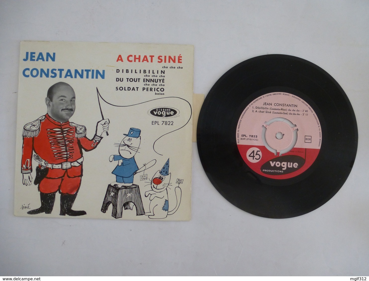 JEAN CONTANTIN : A CHAT SINE Chanson De SINE + 3 Autres - Pochette Illustrée De SINE - Voir Les Détails Sur Les 2 Scans. - Collectors