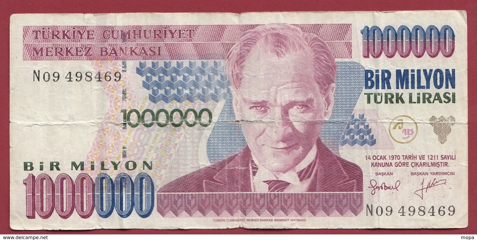 Turquie  1000000 Lira 1995 (Sign#) Dans L 'état - Turquie