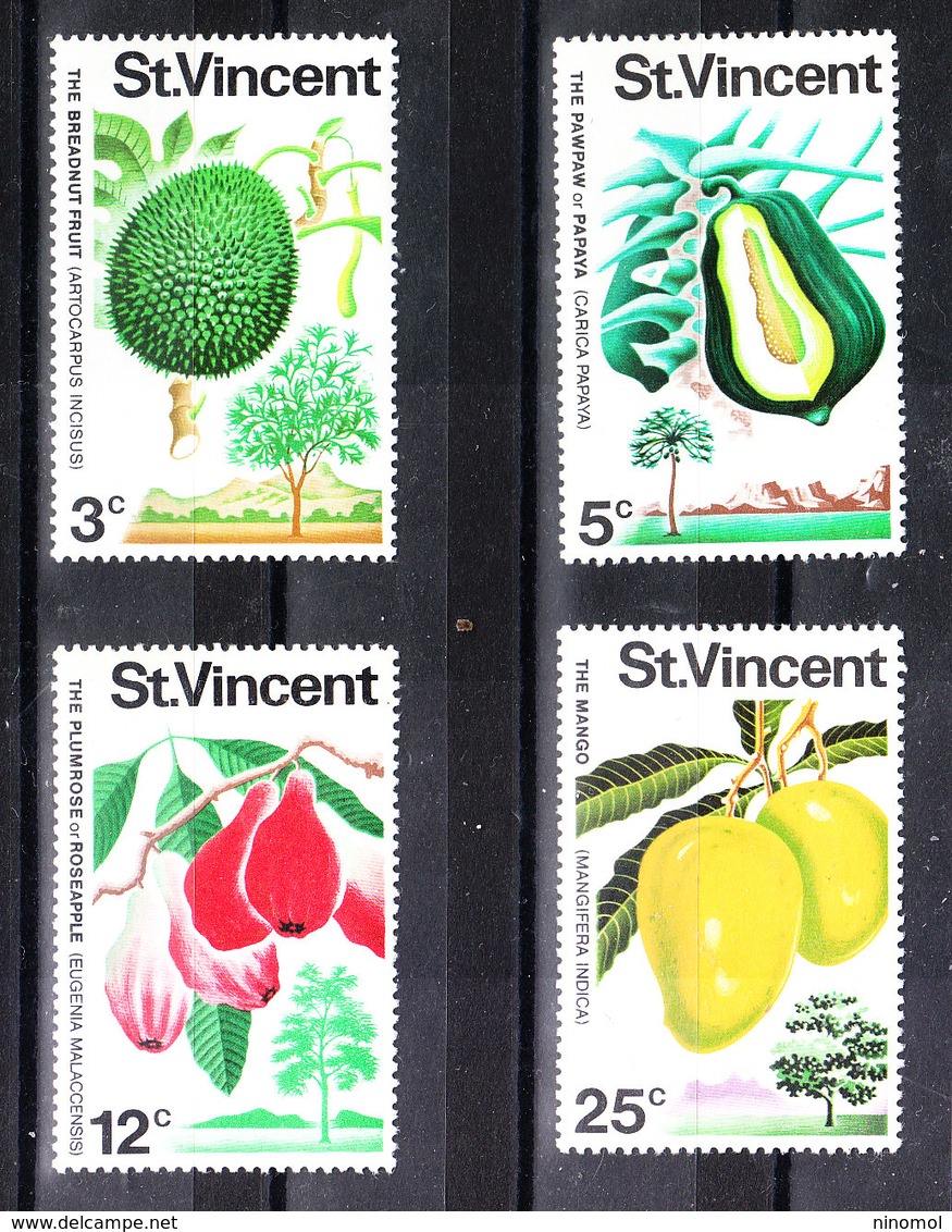 St. Vincent   -  1972. Bread Fruit,Papaya,Roseapple,Mango. Complete MNH Series - Frutta