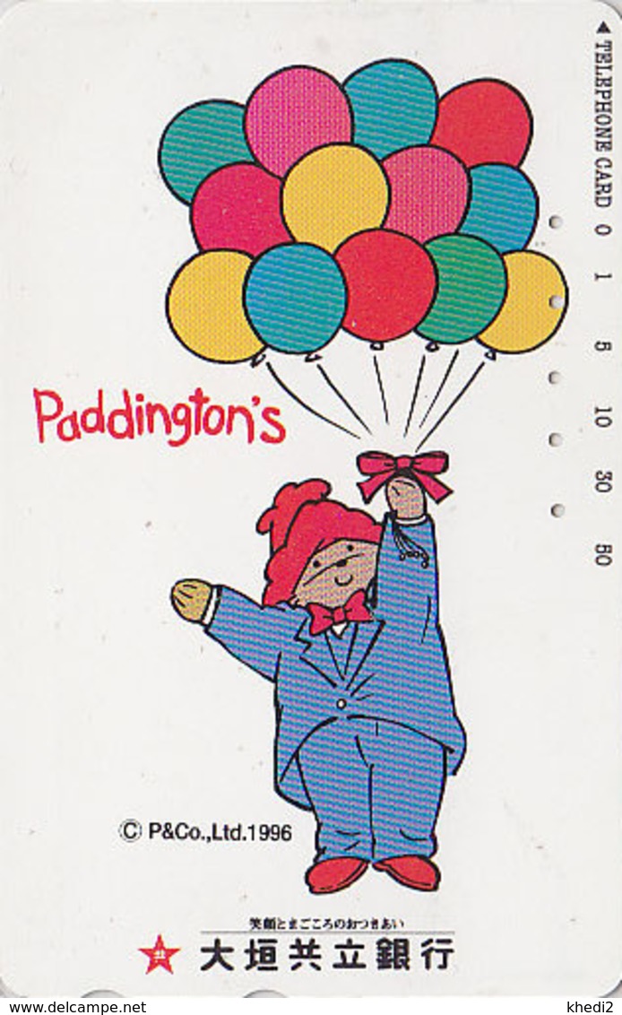 Télécarte Japon / 110-016 - BD Comics - OURS PADDINGTON Ballon - TEDDY BEAR Balloon Japan Phonecard - BÄR - 777 - Fumetti