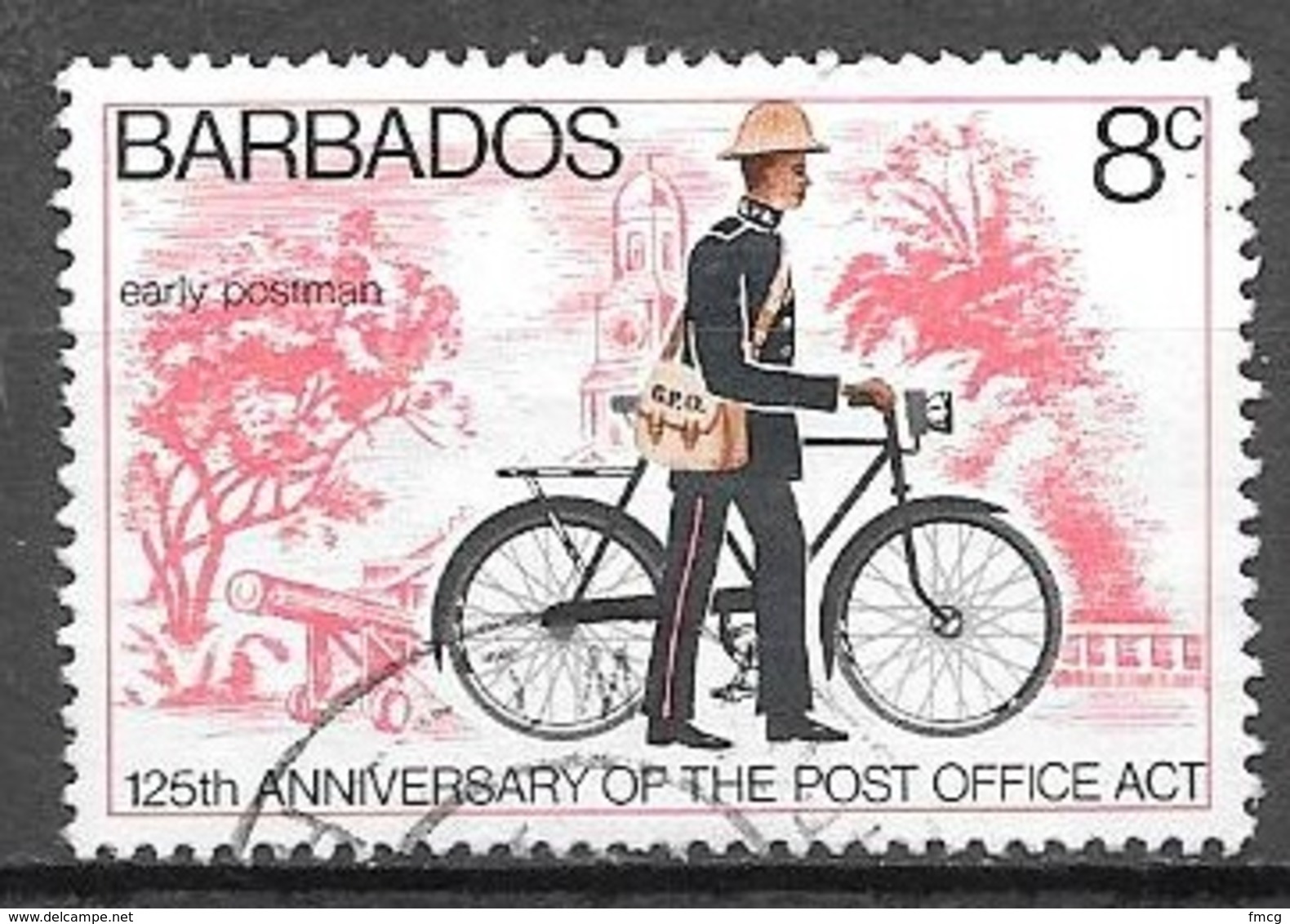 1976 Post Office Act, 125th Anniversary, 8 Cents, Used - Barbados (1966-...)