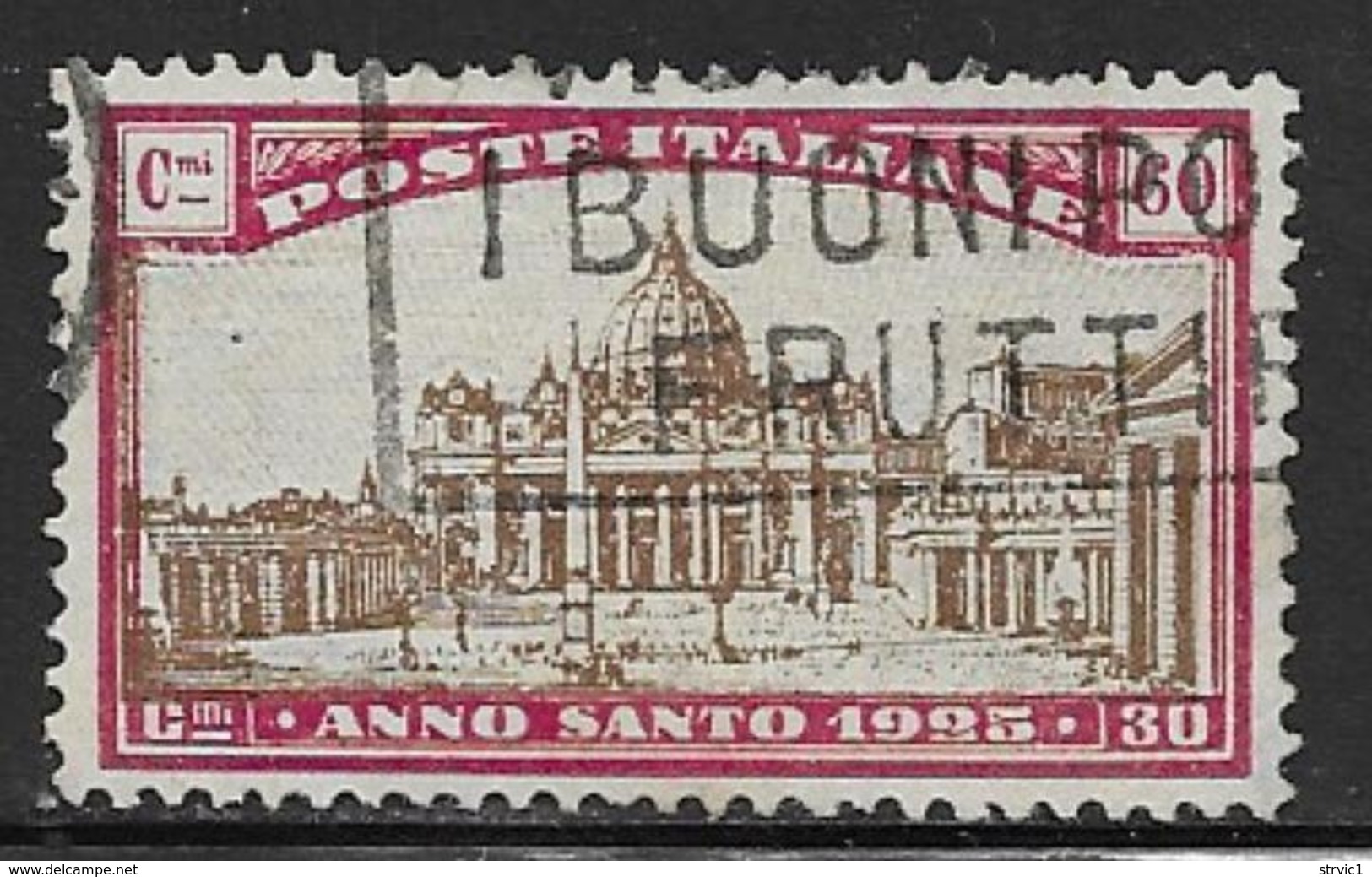Italy Scott # B23 Used Holy Year, 1924, CV$40.00 - Used
