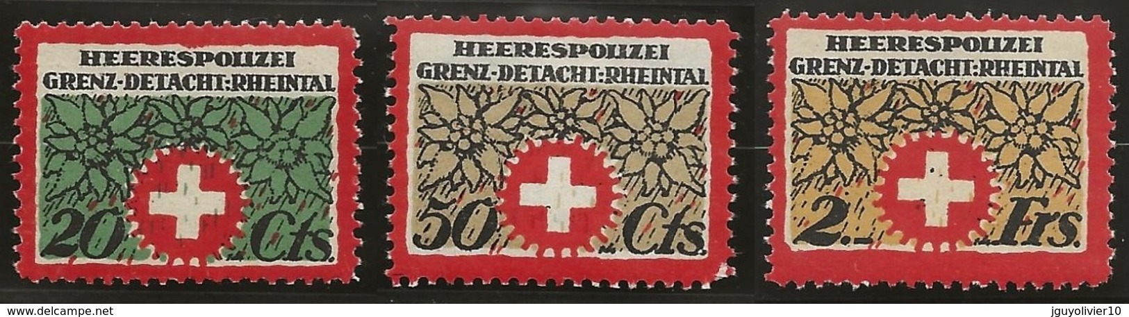 Suisse WWI Vignette Militaire Soldatenmarken VERSCHIEDENES / DIVERS 1914-18 Fine H. 3 Diff. - Vignettes