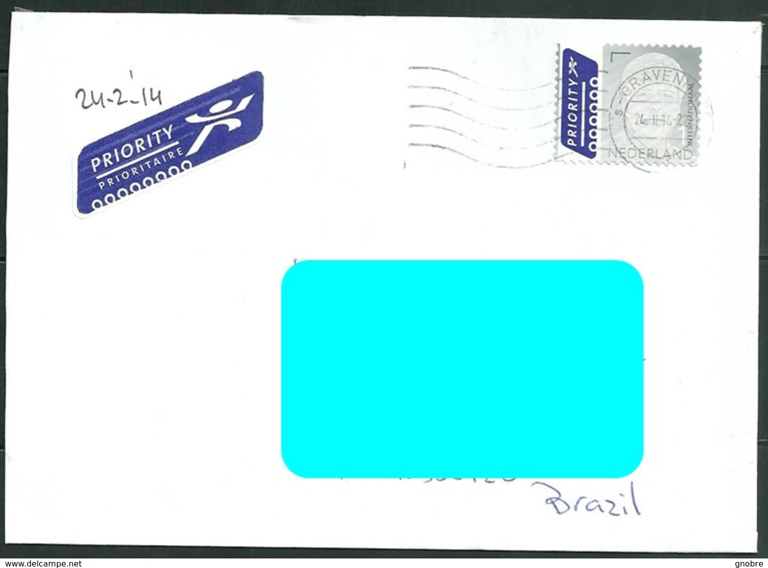 NETHERLAND To Brazil Cover Sent In 2014 - Good Cancelation (GN 0172) - Briefe U. Dokumente