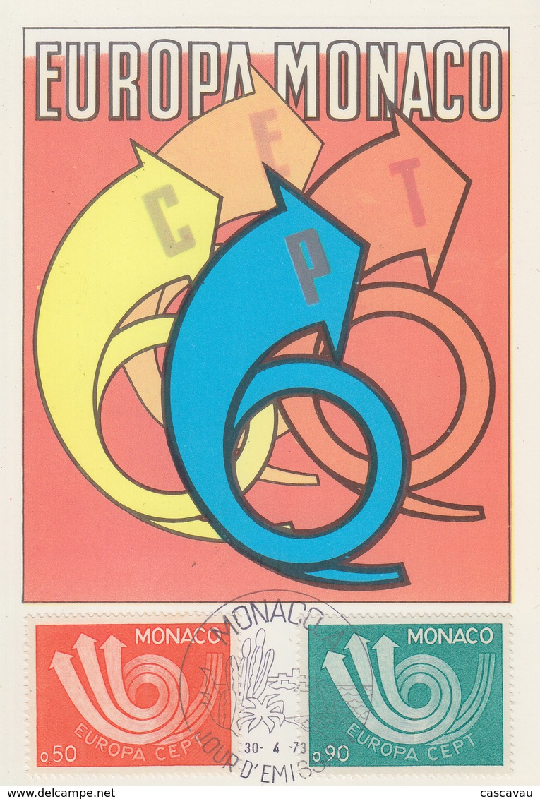 Carte  Maximum   1er  Jour   MONACO    Paire   EUROPA    1973 - 1973