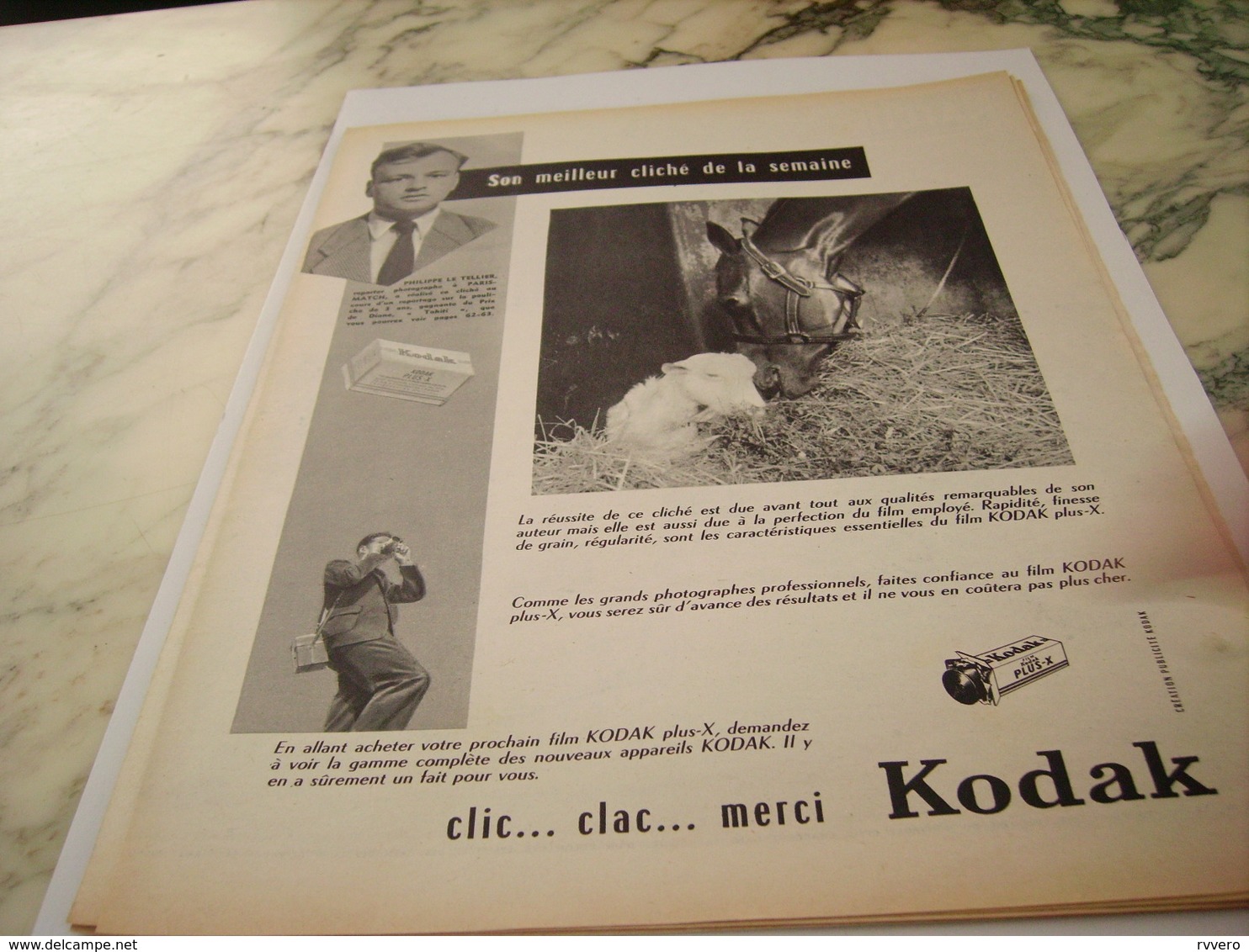 ANCIENNE PUBLICITE SON MEILLEUR CHICHE  KODAK  1954 - Autres & Non Classés